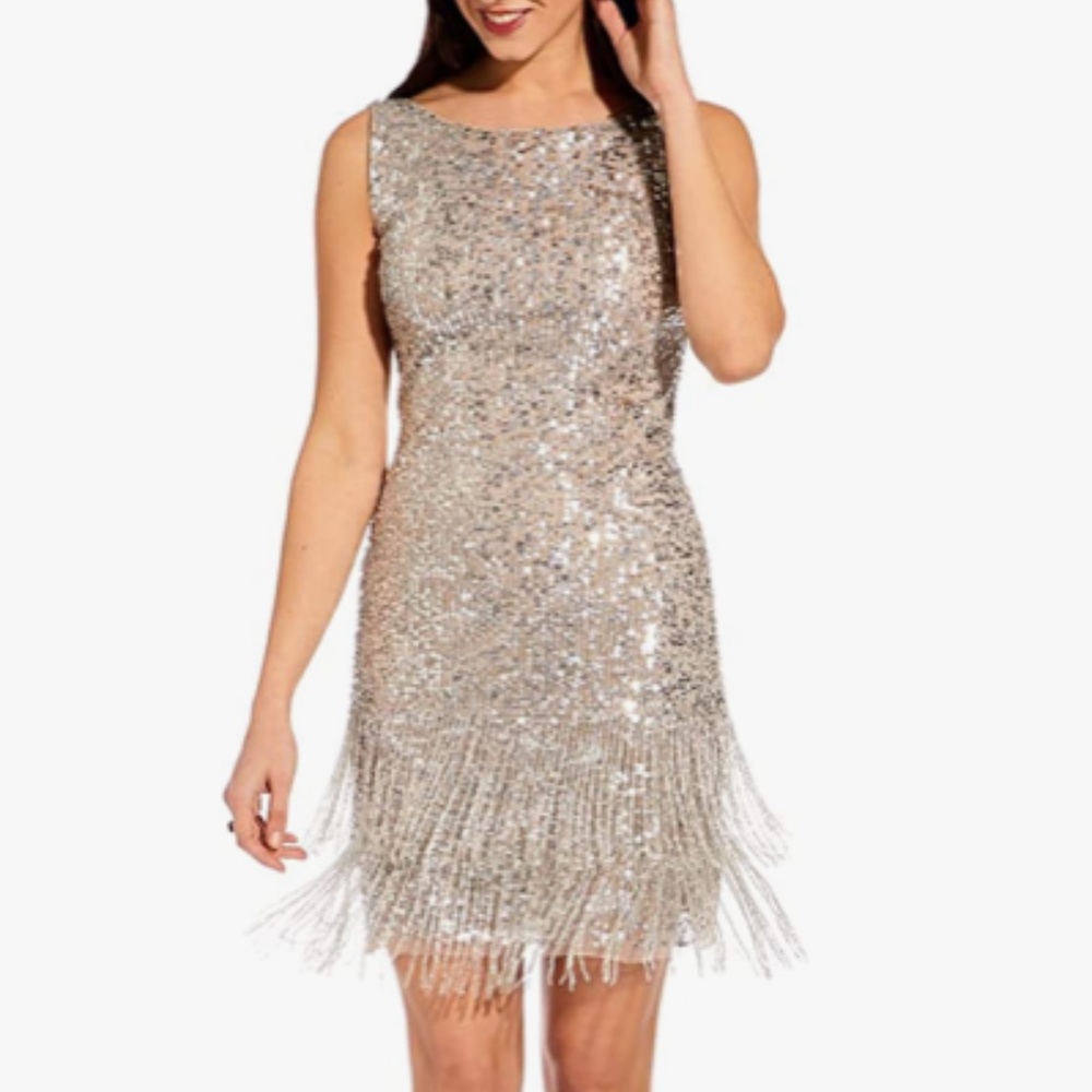Adrianna Papell Women's Gatsby Beaded Short Dress